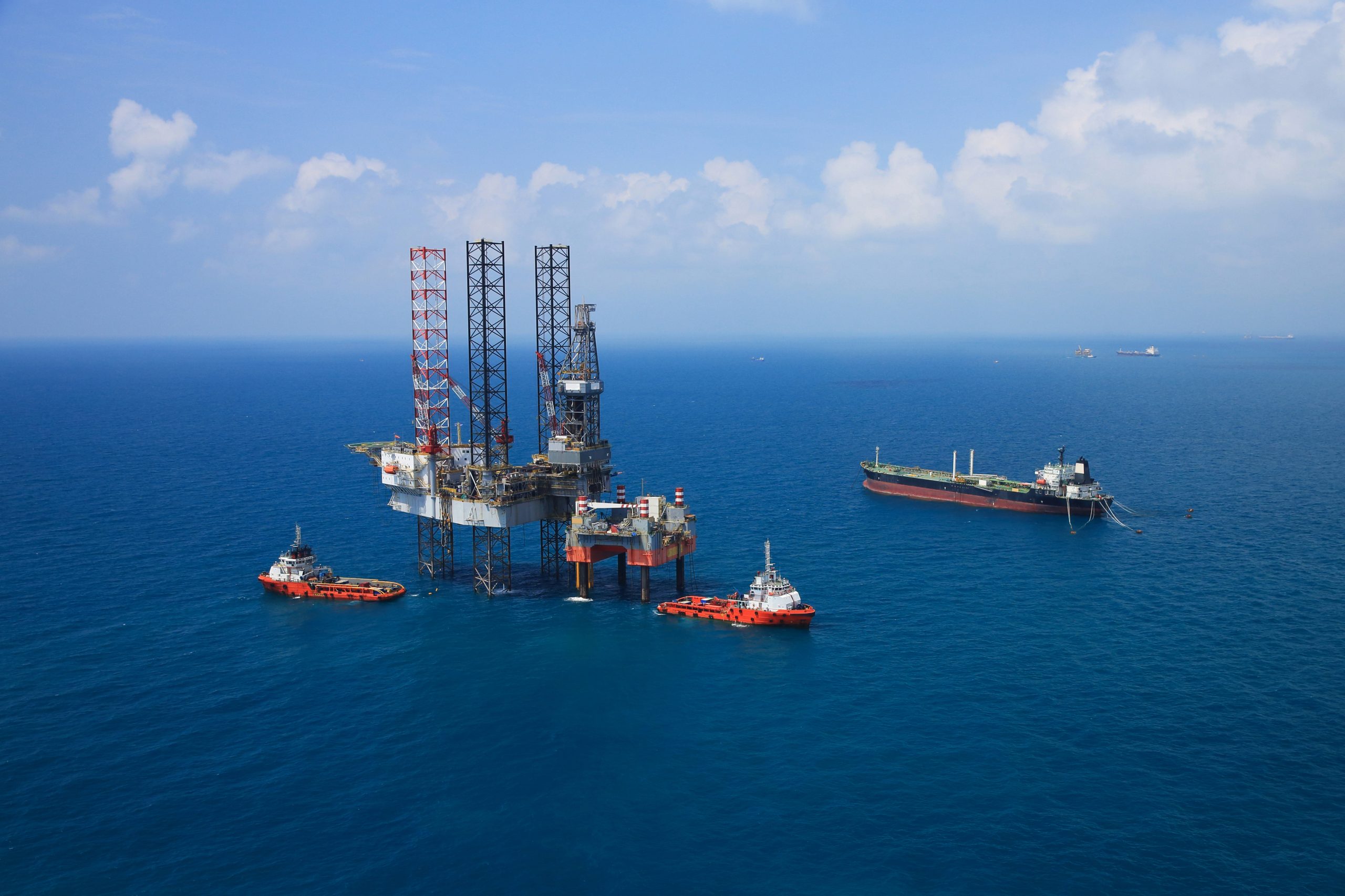 Aerial,View,Of,Offshore,Jack,Up,Drilling,Rig,In,The